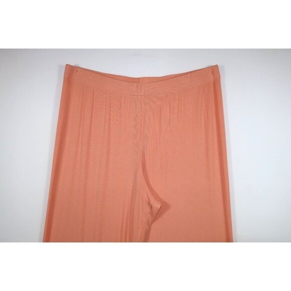 Skims Ribbed Lounge Wear Pants Wider Leg Peach Ribbed Modal Stretch XL - Picture 4 of 9